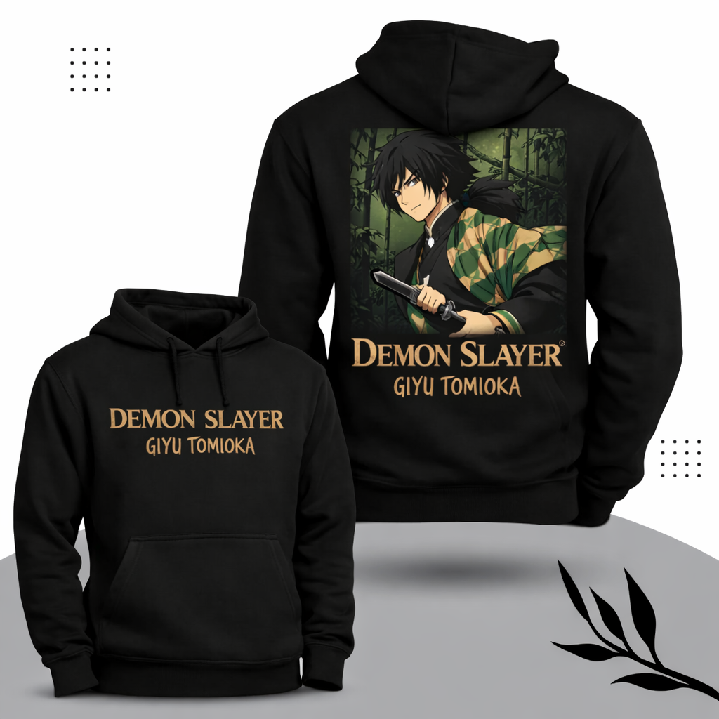 Preview of Demon Slayer Giyu Tomioka Anime Hoodie