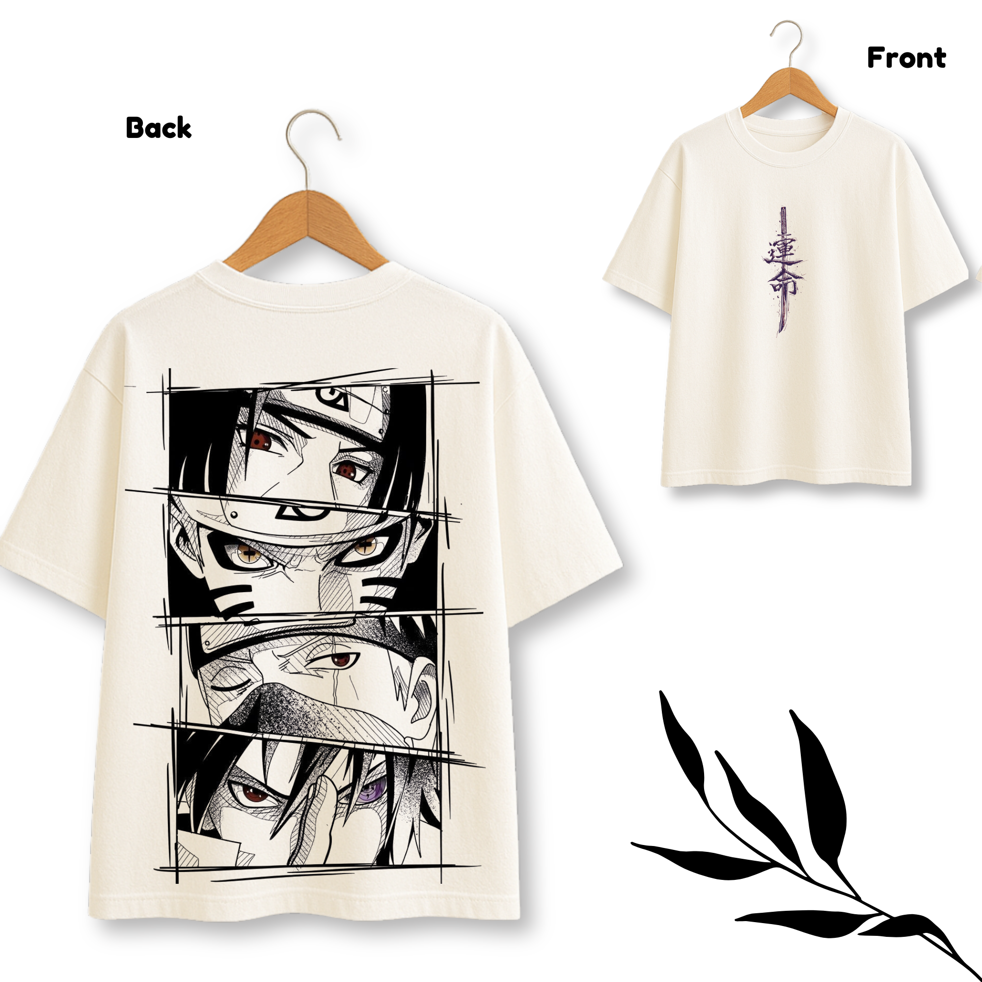 Preview of Naruto Shippuden Womens T Shirt Kakashi Hatake, Sasuke Uchiha, Naruto, Itachi Uchiha Top White Oversize tshirt