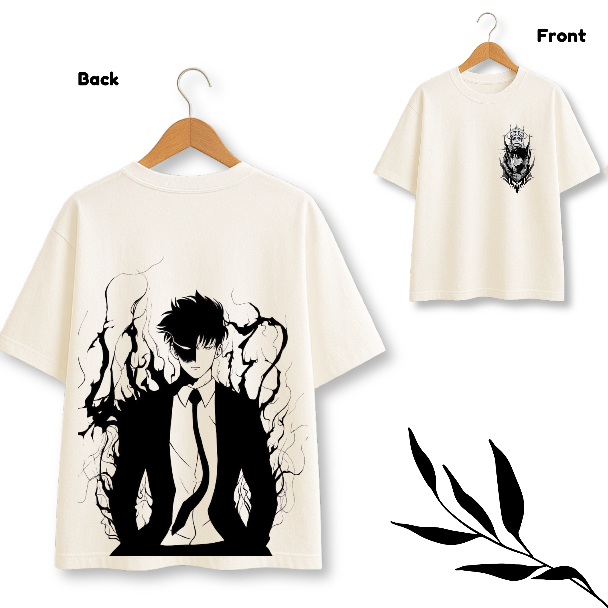 Preview of Sung jin-woo Anime White Oversize Tshirt