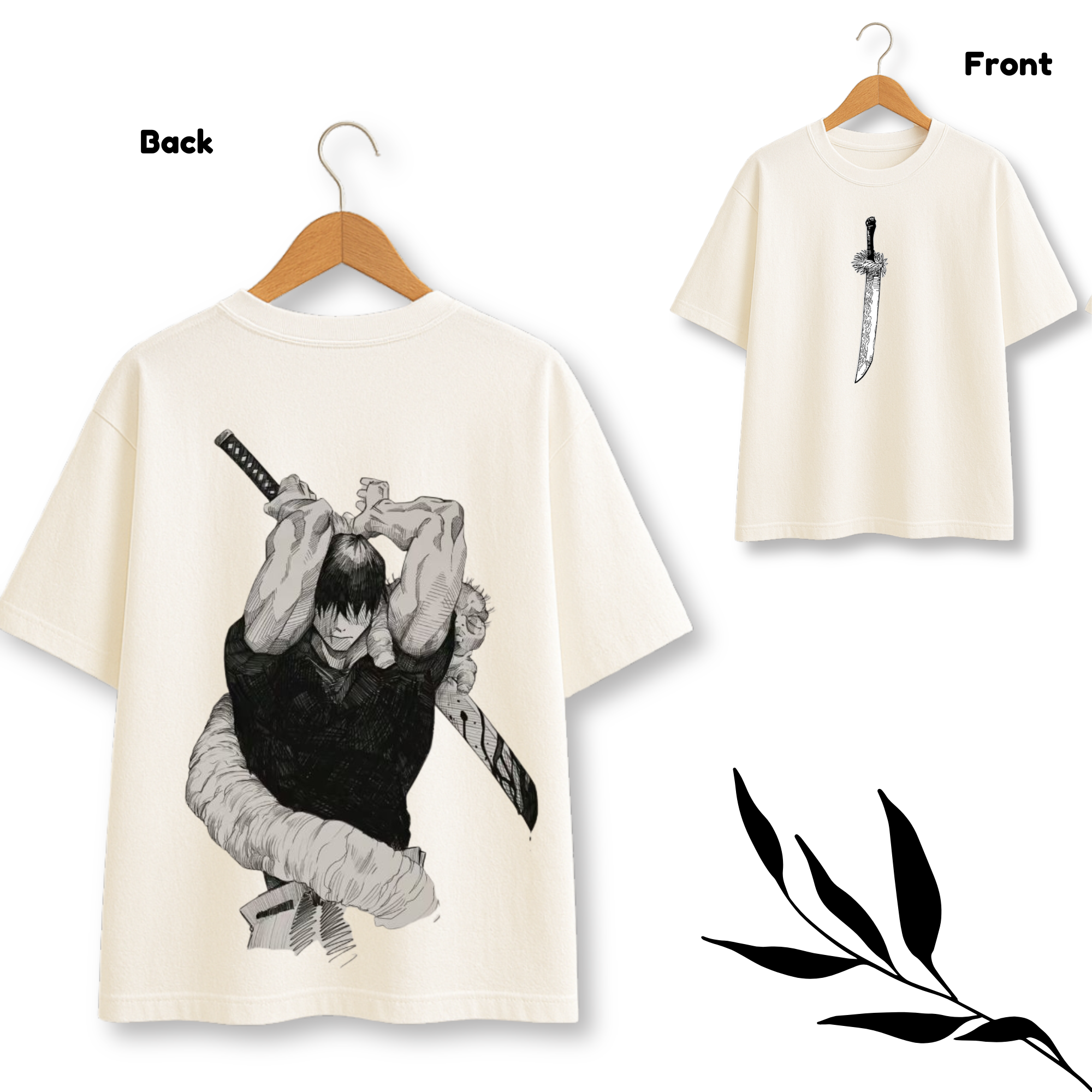 Preview of Toji Katana Theme White Oversize T-shirt