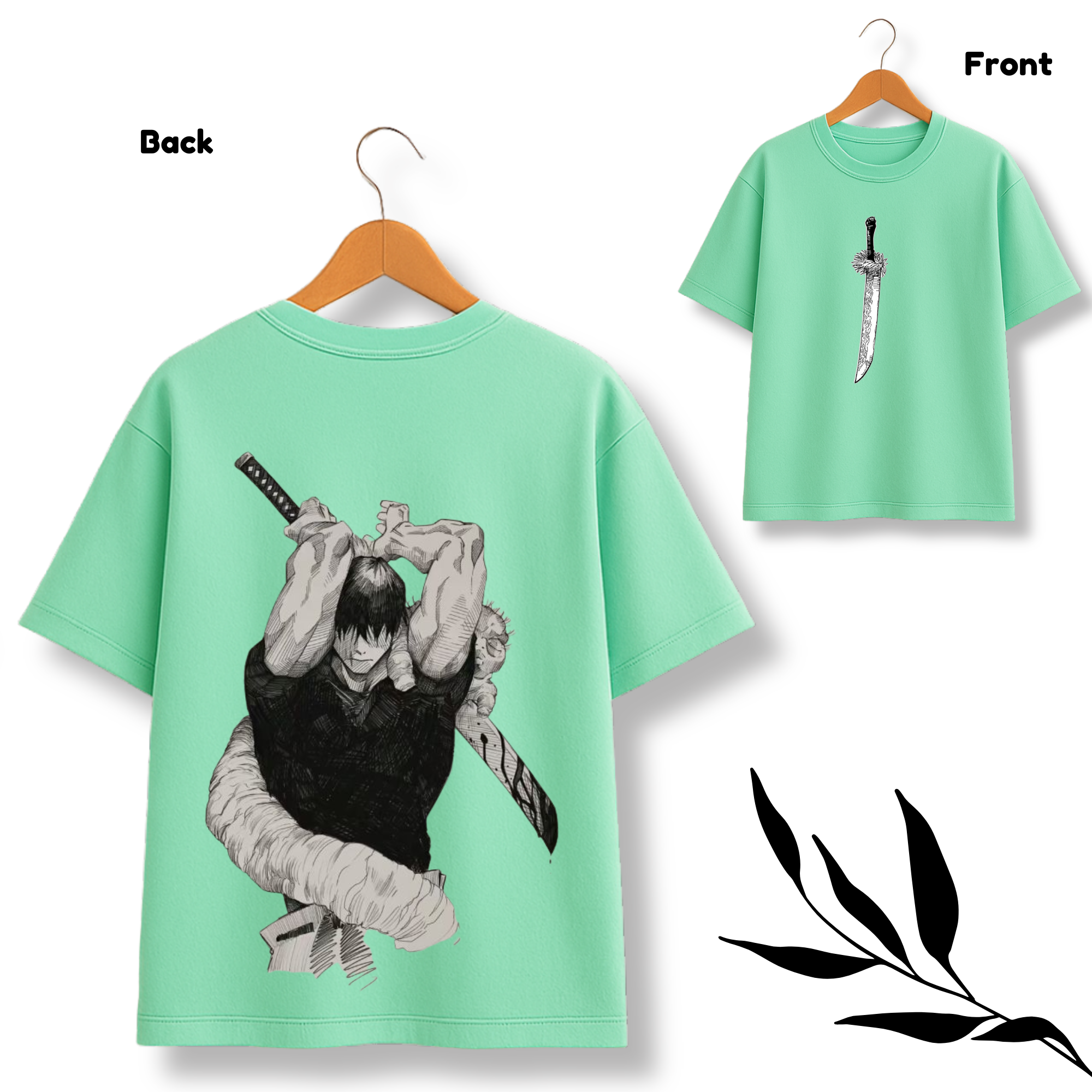 Toji Katana Theme green Oversize T-shirt