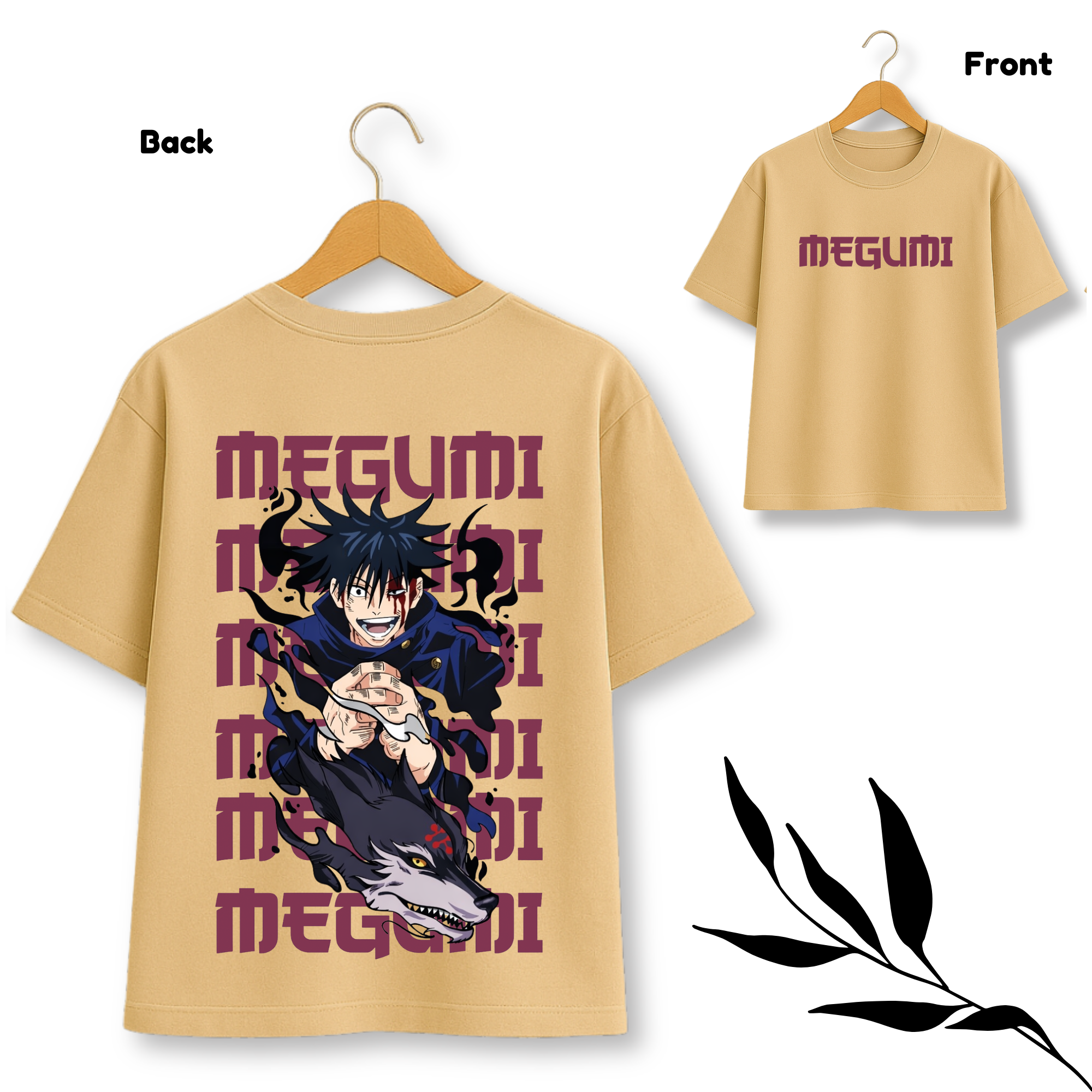Megumi Fushiguro Jujutsu Kaisen Beige Overstize Tshirt