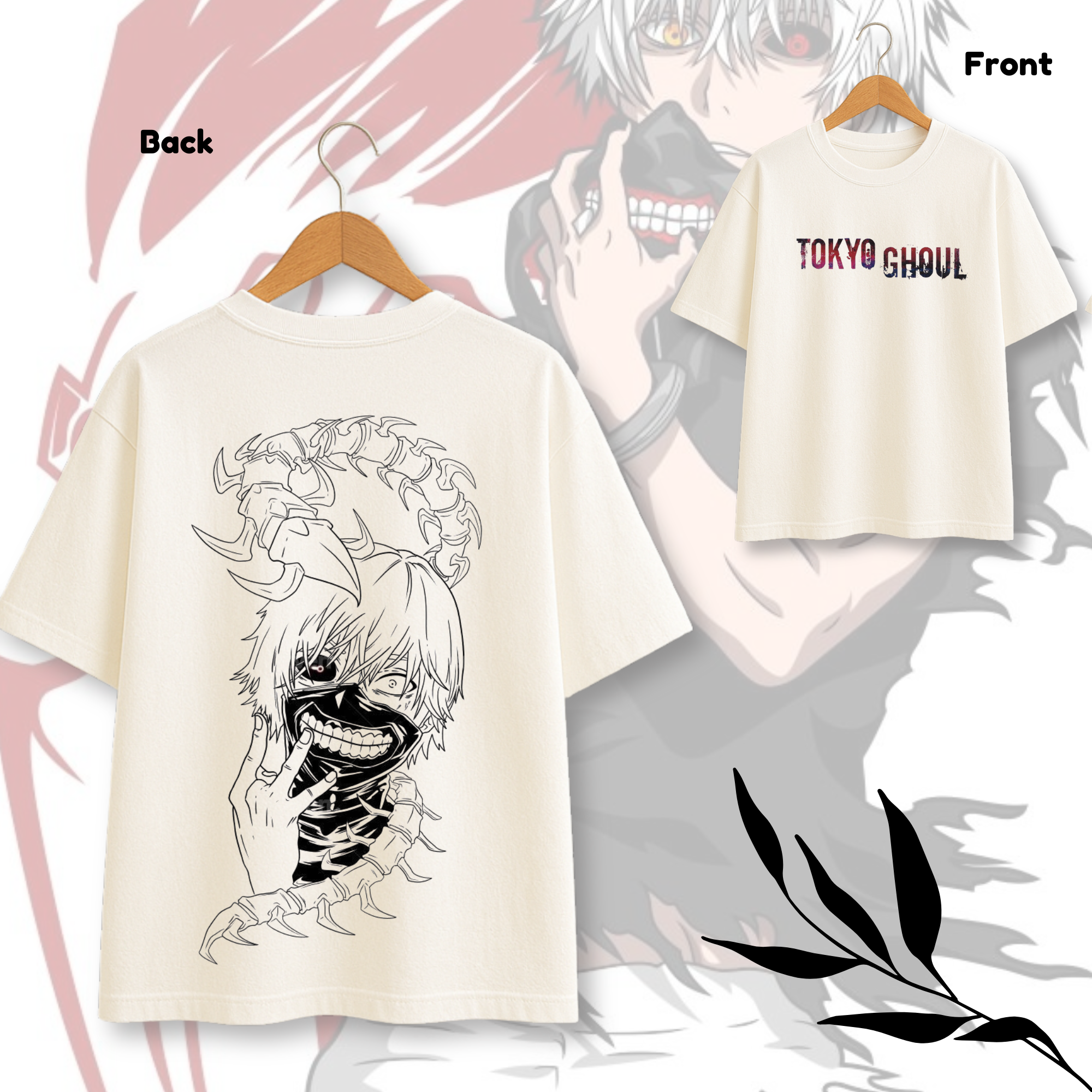Preview of Tokyo Ghoul Black & White Anime theme Regular Tshirt
