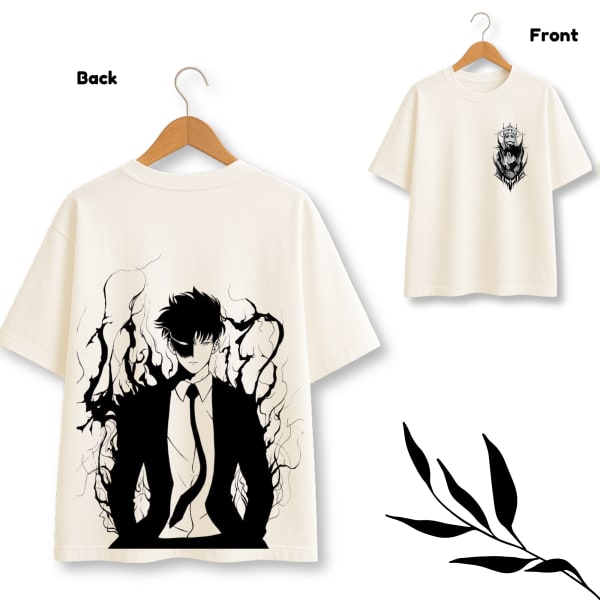Sung jin-woo Anime White Oversize Tshirt