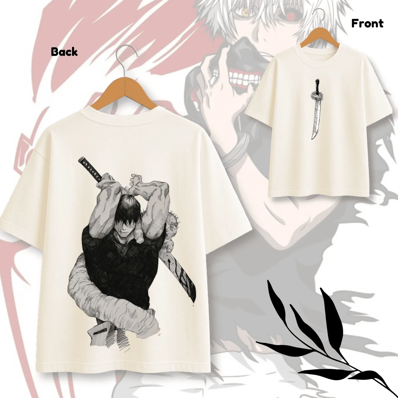 Toji Katana Theme White T-shirt